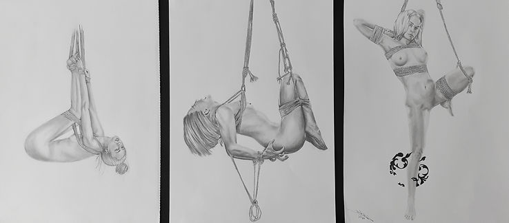 3 x A4 pencil & black pen draw.