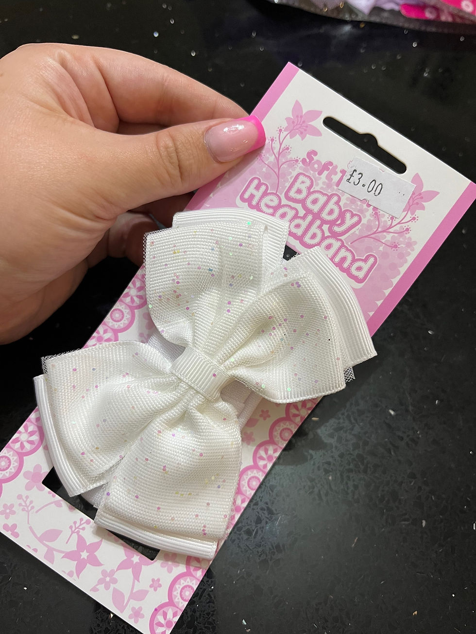 Large white sparkle bow