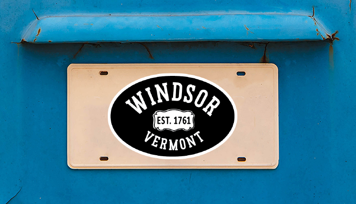 Thumbnail: STICKER WINDSOR VERMONT 1761 BLACK