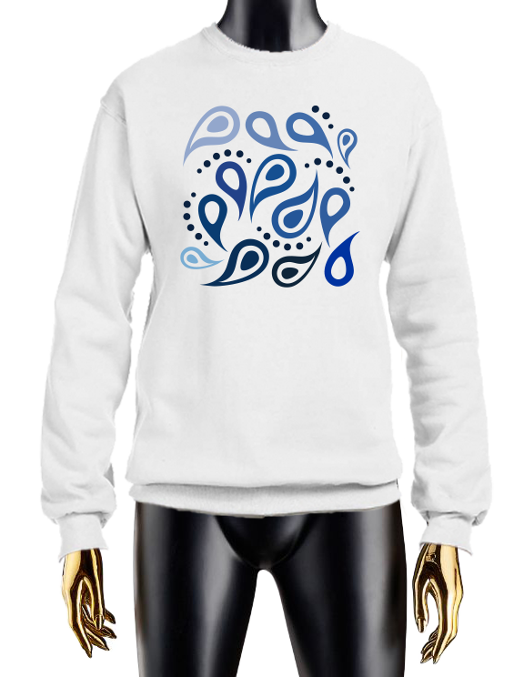 Thumbnail: WOMEN WHITE FLEE PAISLEY PATTERN LOGO