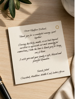 Handwritten Calligraphy Card for Montblanc by Uday Al Araji