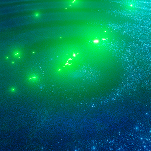 Glitter waves n blue and green fireflies