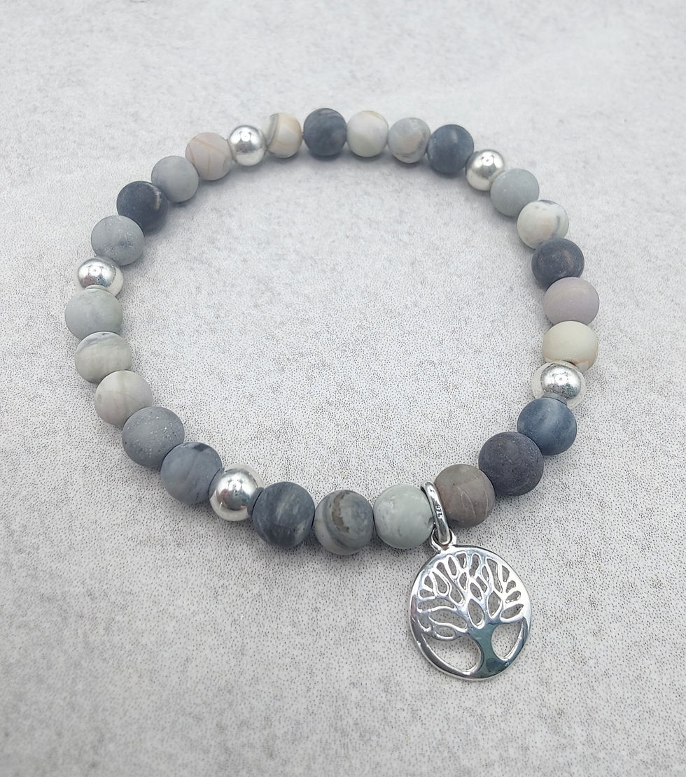 Paulina | Picasso Jaspis Armband mit Lebensbaum Anhänger