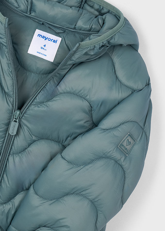 Gesteppte Kinderjacke in Türkis mit Mayoral Etikett, Größe 2.