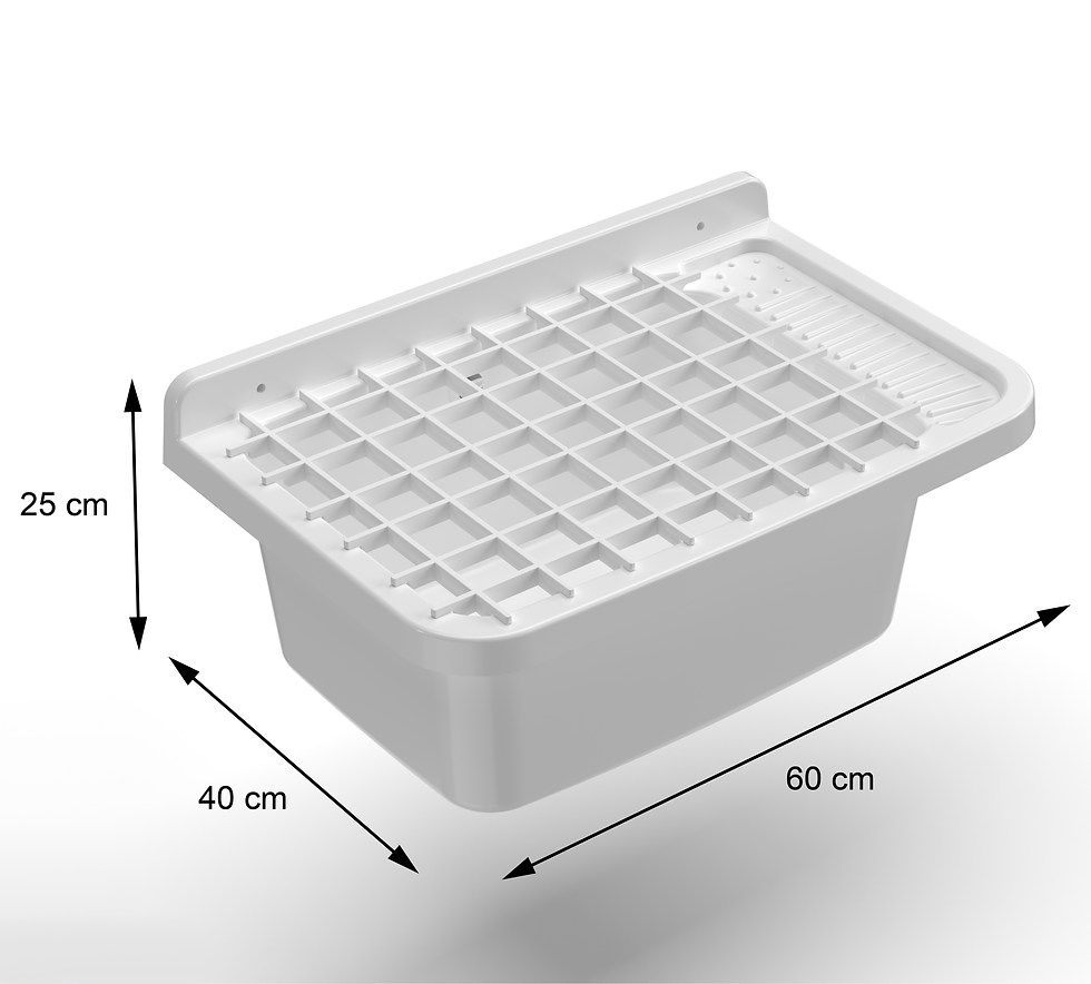 Miniatura: 7841 - Pilozzo Basic con griglia - Vasca multiuso in resina 60 x 40