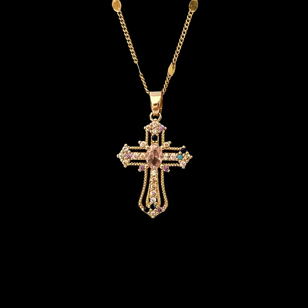 PINK JEWELLLED CROSS
