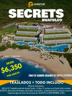 PQT Traslados + Hotel todo incluido Secrets Huatulco