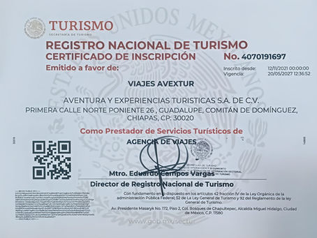 Agencia inscrita en el Registro Nacional de Turismo