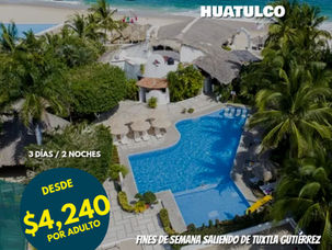 PQT Traslados + Hotel todo incluido Castillo Huatulco 