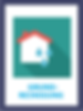 Illustration eines Hauses mit Regentropfen – Symbol für die Grundreinigung von Ferienwohnungen in Gießen, Wetzlar und Marburg