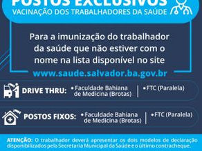 SECRETARIA DA SAÚDE AMPLIA PONTOS DE VACINAÇÃO DA COVID-19 PARA PROFISSIONAIS NÃO CADASTRADOS