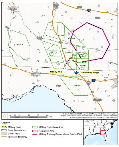 Figure 2. Moody Airspace Complex and Visual Route-1066