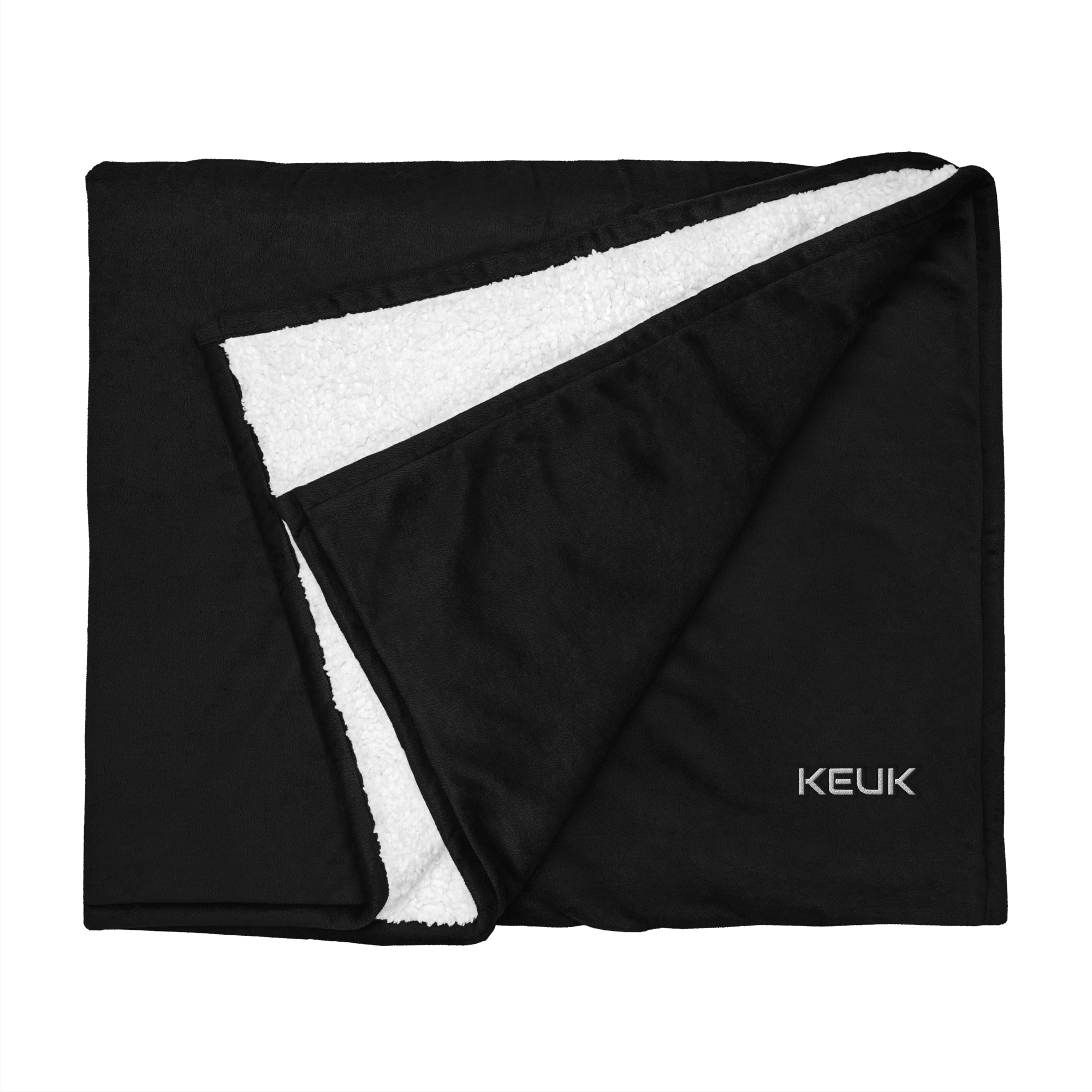 Black fleece blanket, KEUK logo