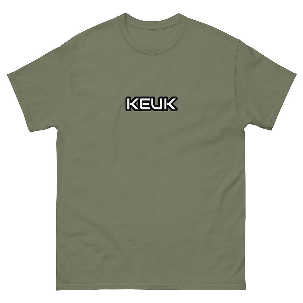 Thumbnail: KEUK logo on olive green t-shirt