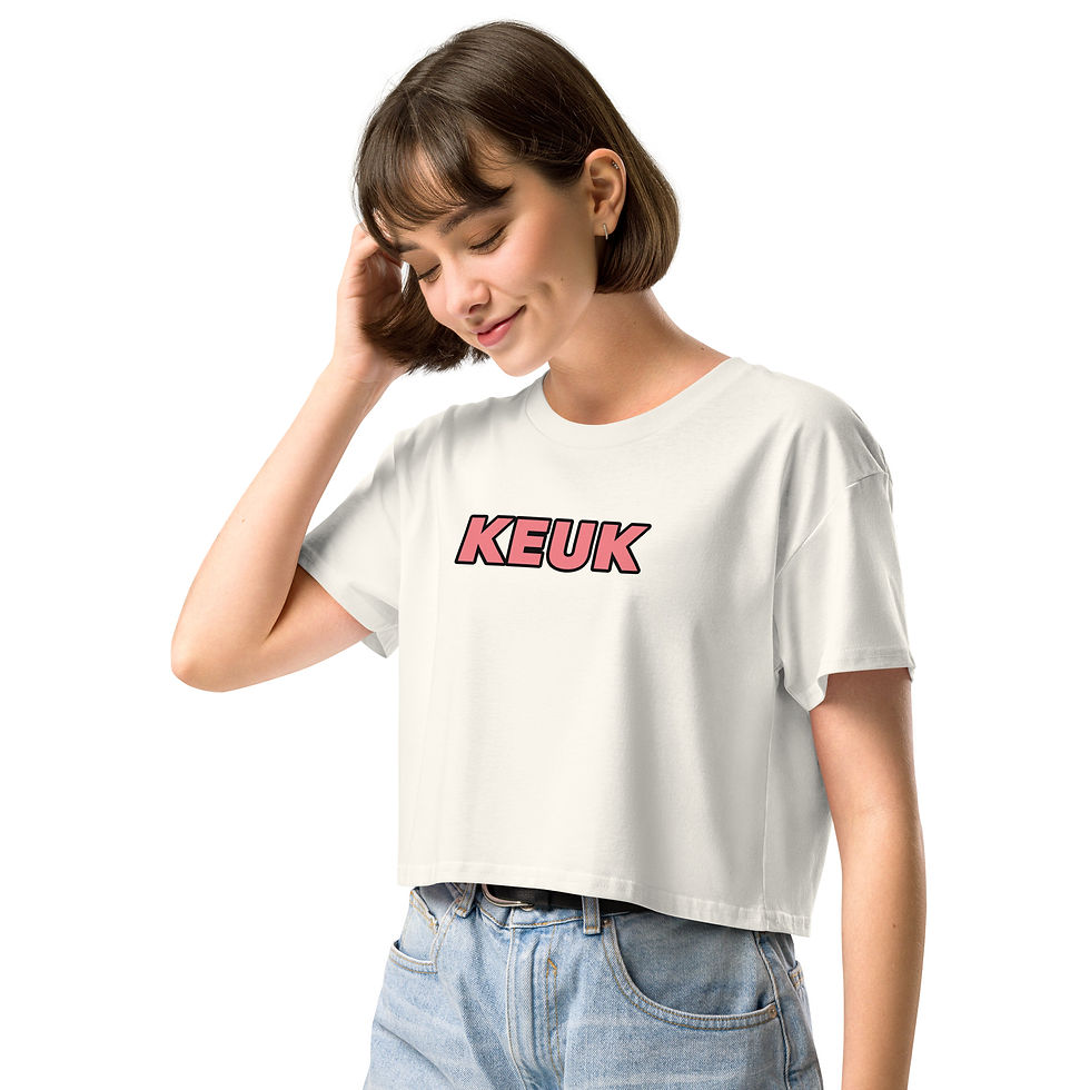 Thumbnail: Model in KEUK logo crop top