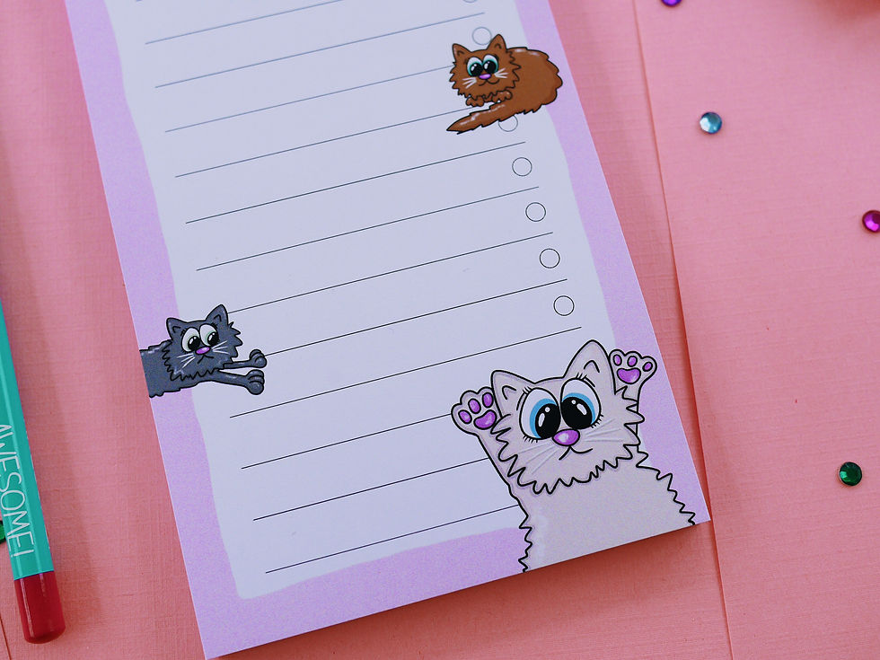 Thumbnail: Cat 'to do' list notepad