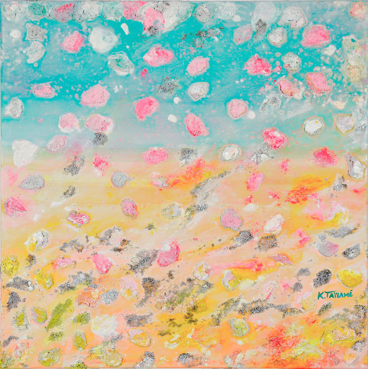 Jou Ka Ouvè, Acrylic on canvas, 2025 by Karine Taïlamé, exhibited at Seimandi & Leprieur, Santa Barbara