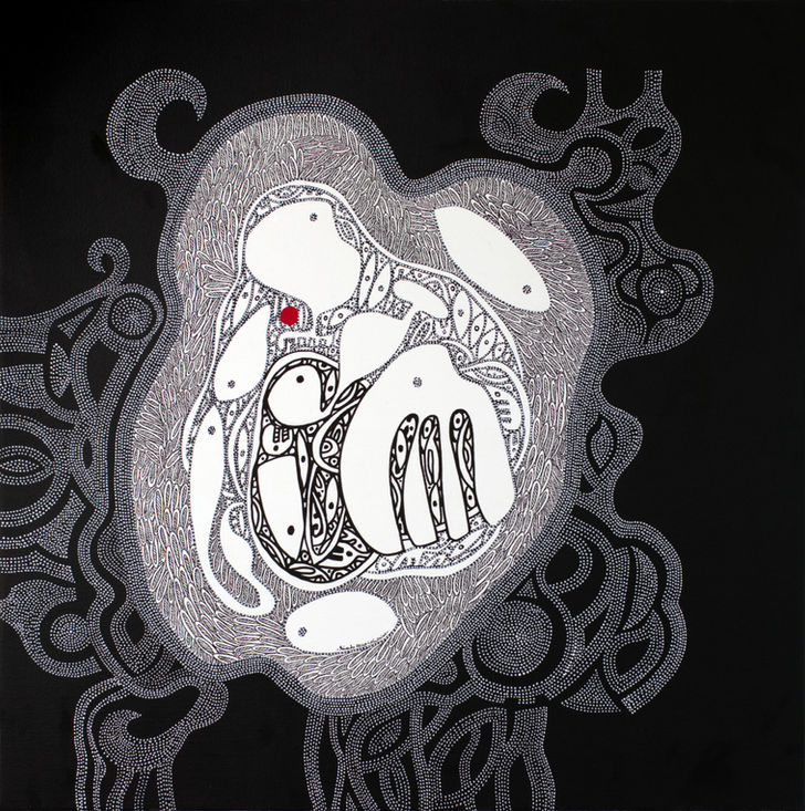 Gestation 2, 2024, Acrylic on canvas by Ricardo Ozier-Lafontaine, exhibited at Seimandi & Leprieur, Santa Barbara