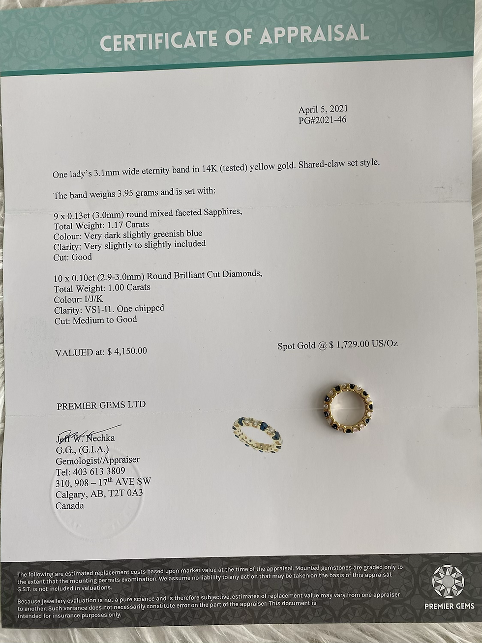 Thumbnail: Diamond and Sapphire Eternity Band