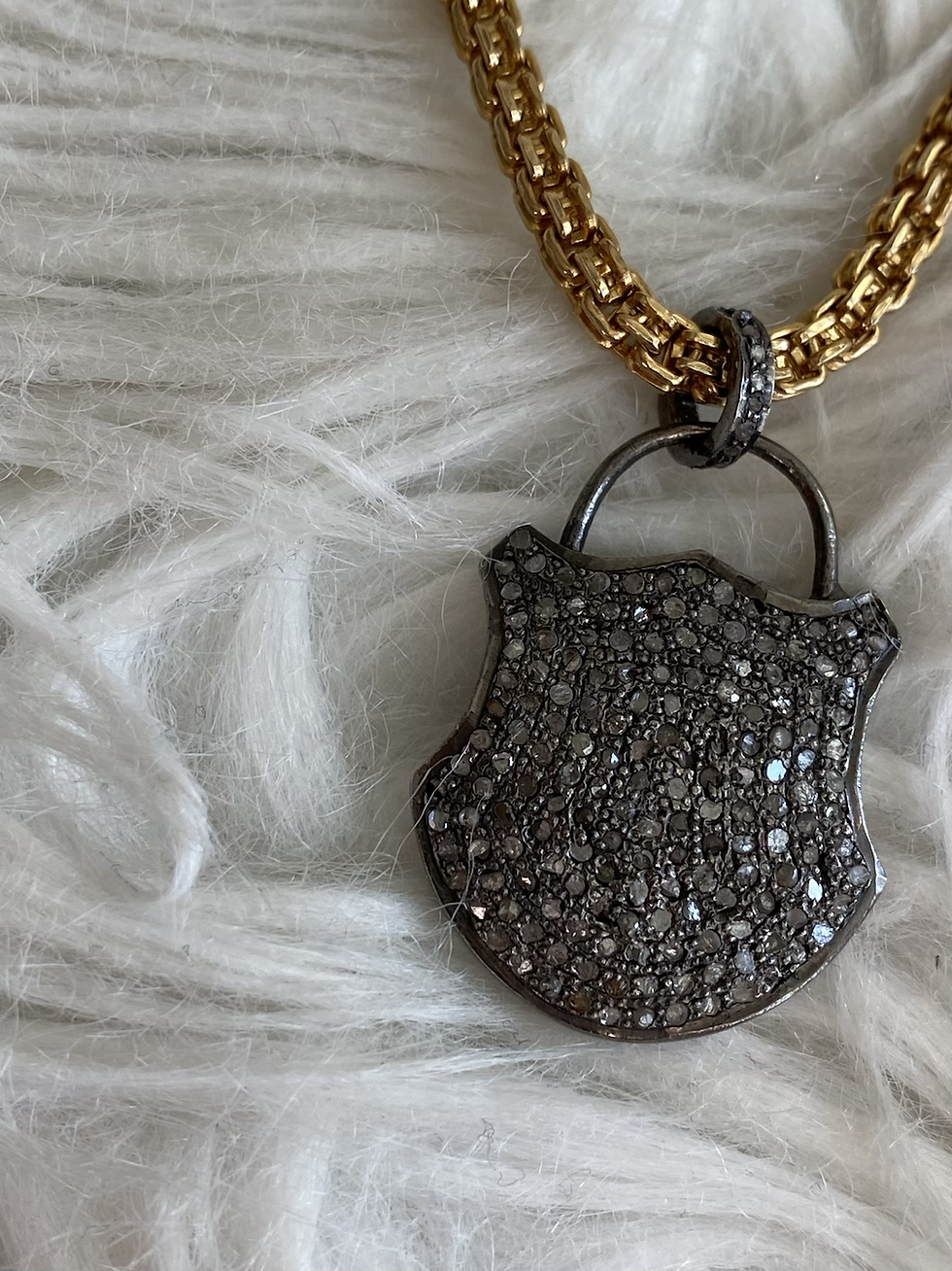 Thumbnail: Vintage Repurposed Mixed Metal padlock necklace