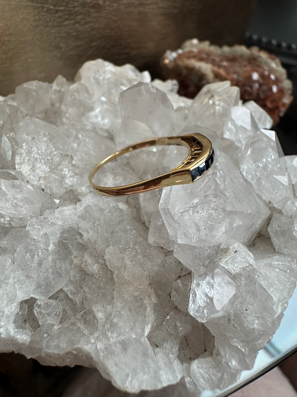 Thumbnail: 14k high set sapphire ring