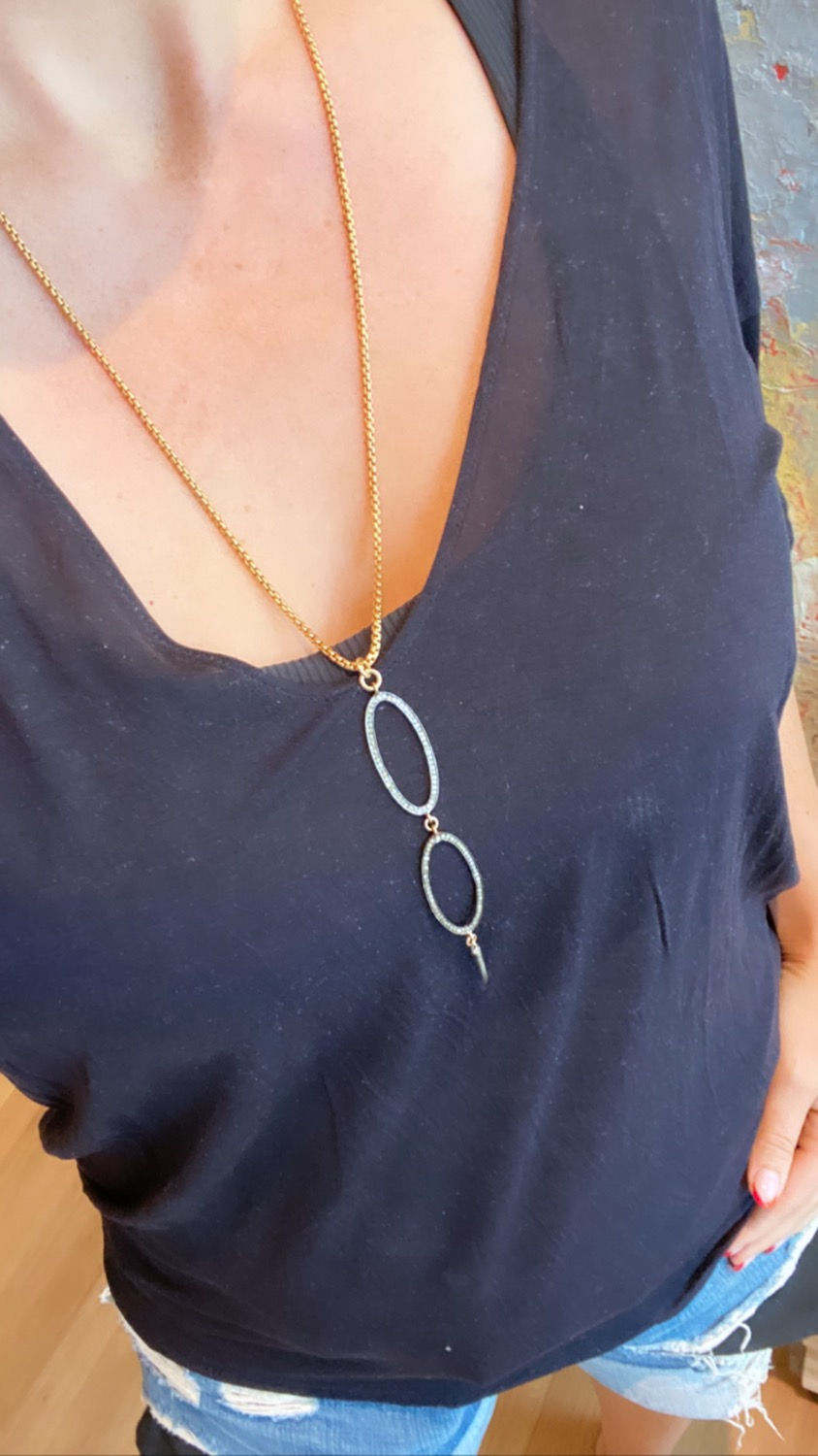 Thumbnail: Pave diamond connector necklace 