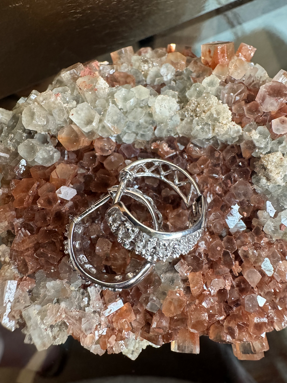 Thumbnail: 14k Diamond cluster huggies