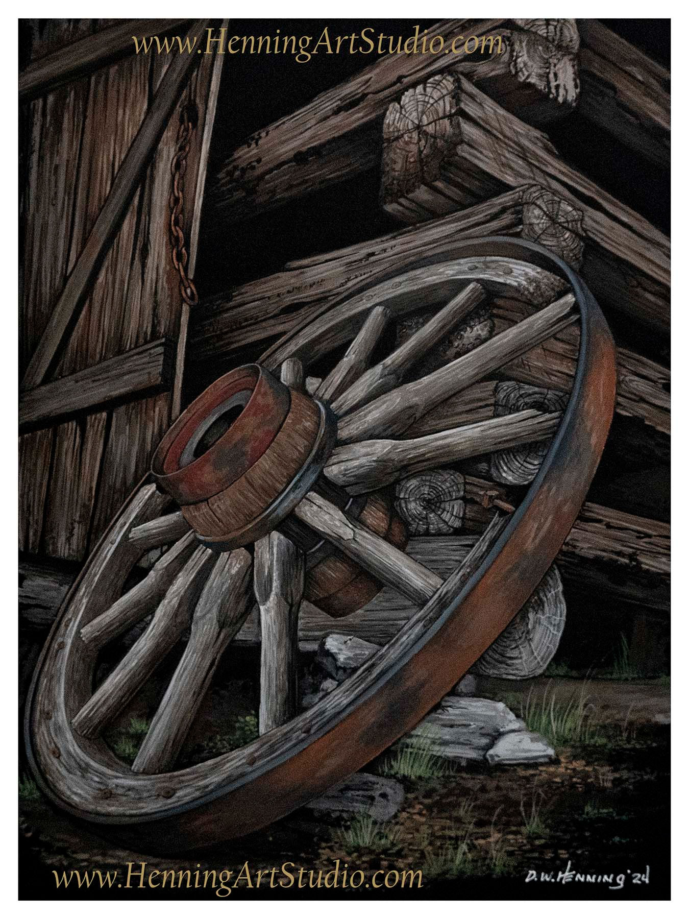 wagon wheel original art