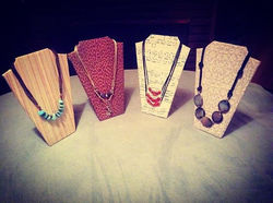 Homemade necklace stands. And the crafting goes on and on..