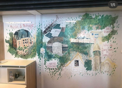 Commande fresque pour une marketing suite sur site L'Aqueduc à Montrouge