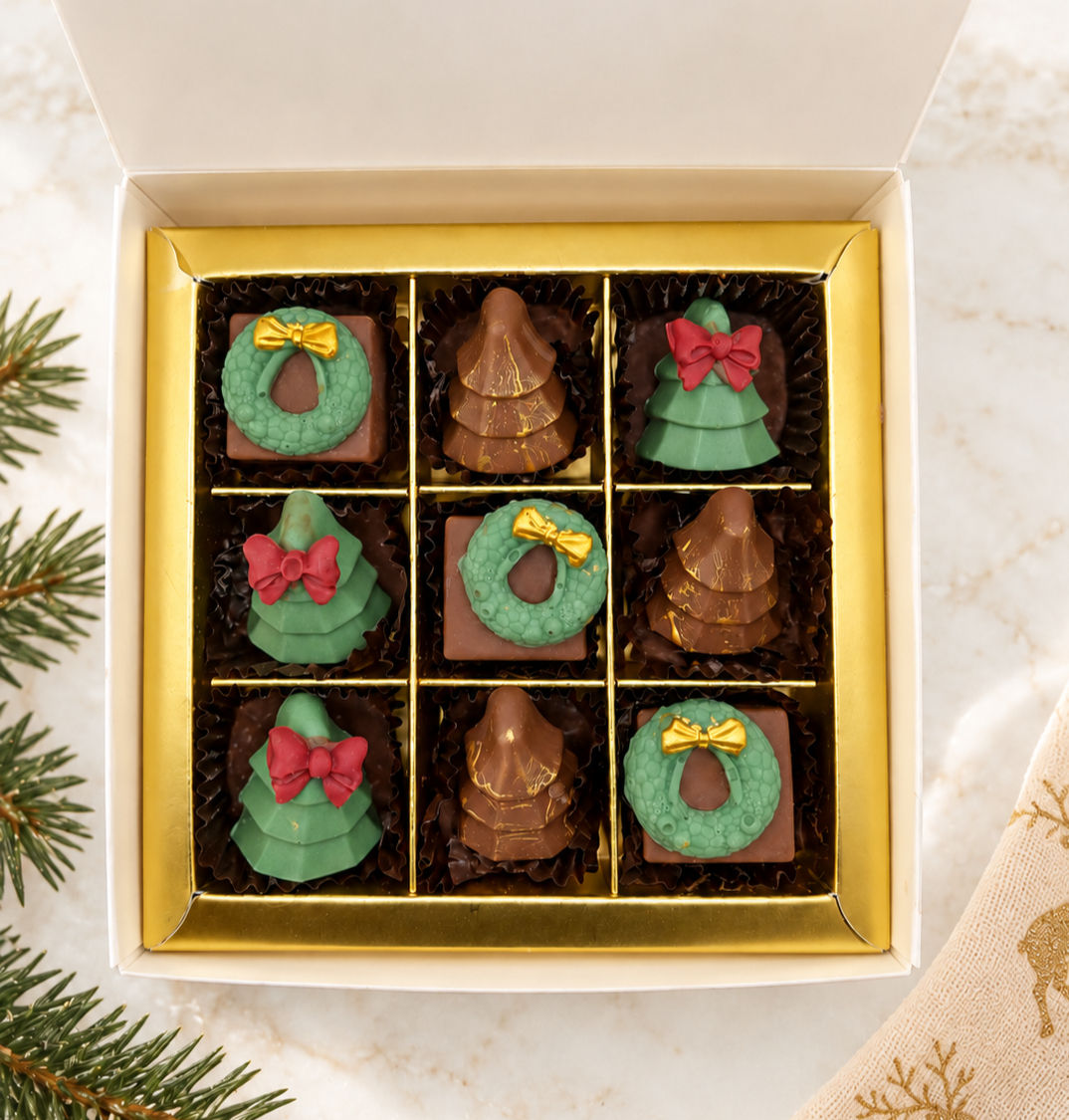 Green Accent Christmas Choc