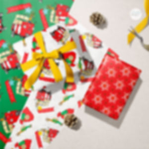 Green, Red, White, Rudolph Christmas Theme, Wrapping Papers