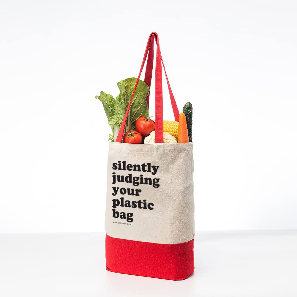 Silently Judging Your Plastic Bag Tote Bag