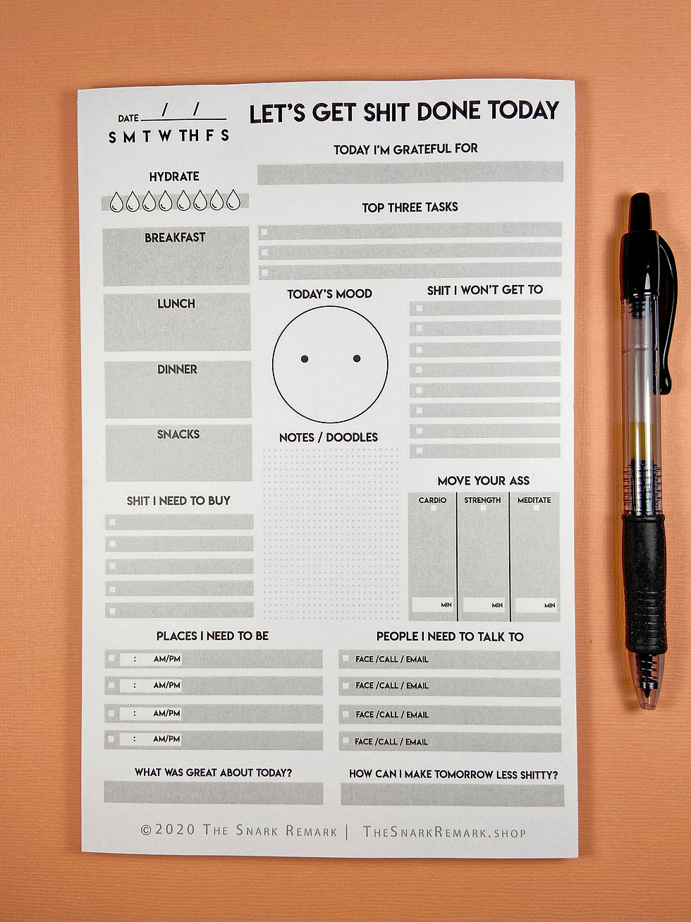 Thumbnail: Stationery - Shit List - Daily Planner - The Red Swan Shop
