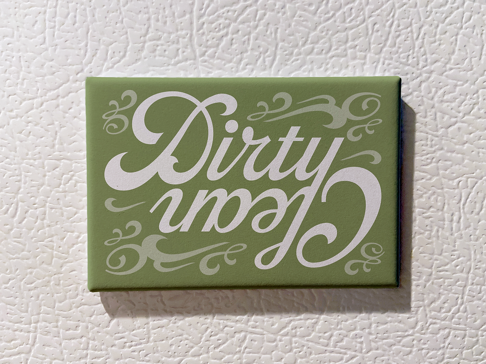 Thumbnail: Magnet - Dirty/Clean Dishwasher - Cursive Green