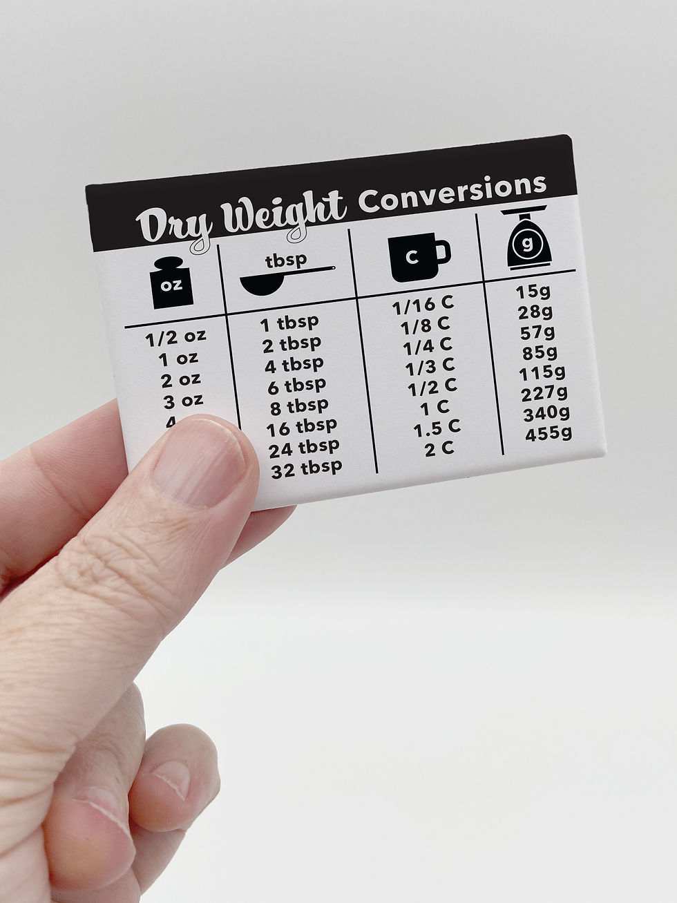 Thumbnail: Kitchen Reference Magnet - Dry Weight Conversions