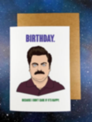 Greeting Card -  Ron Swanson Birthday Card