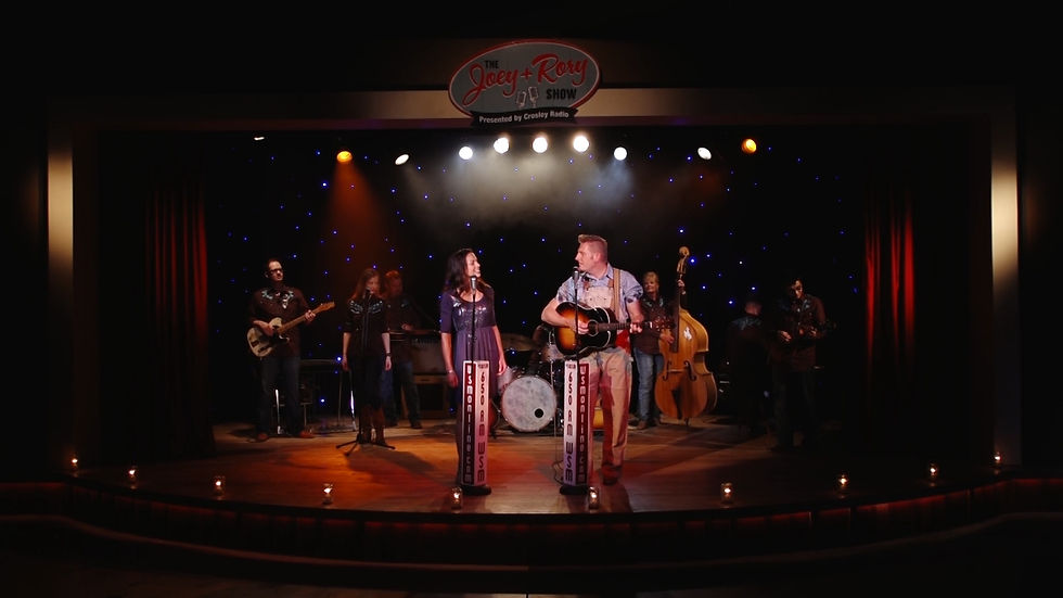 On set of a taping of The Joey+Rory Show