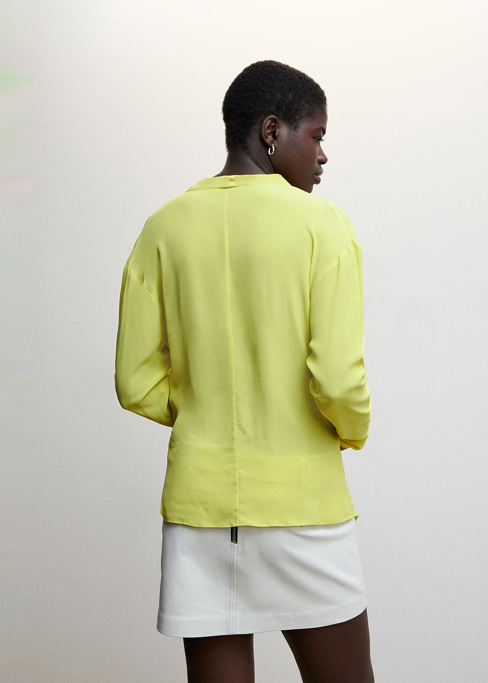 Thumbnail: Draped crossover neckline blouse