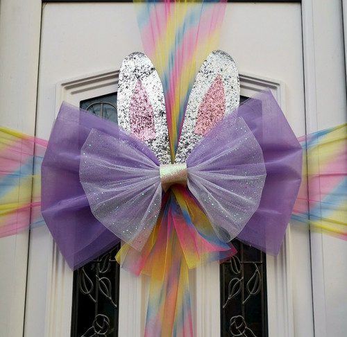 Easter Door bow | door bow kit | bow on door | Easter bunny door bow