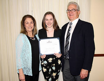 Scholarship recipient Alaina Short with parents Ann & Tom Short.