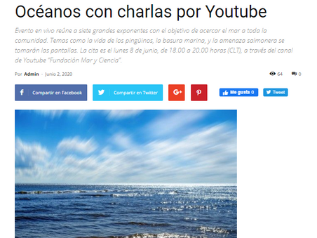 Oceanósfera estará en "Vivos X el Océano" junto a 7 grandes exponentes y organizaciones