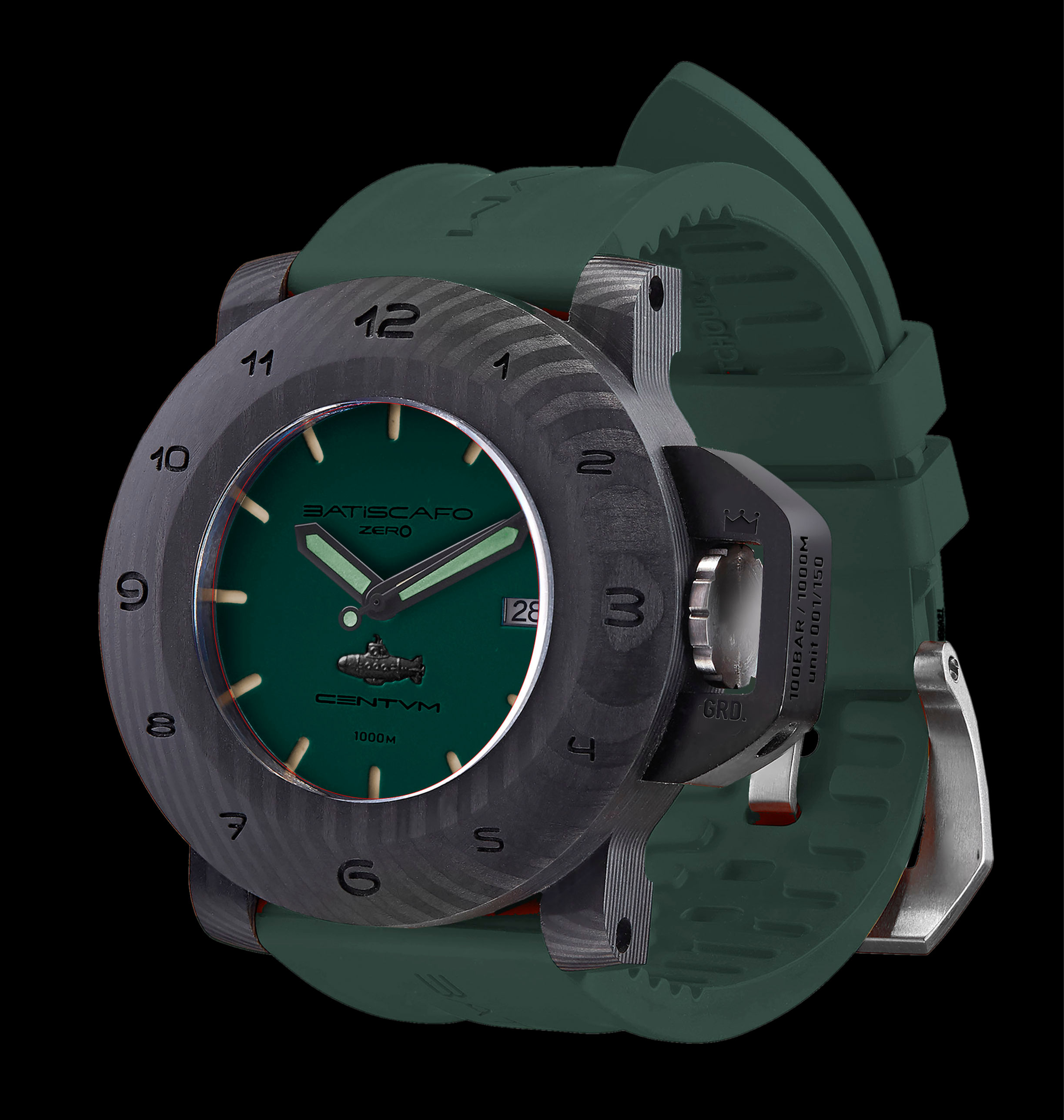 Carbon Reef Green Dial BATISCAFO Zero47-1000