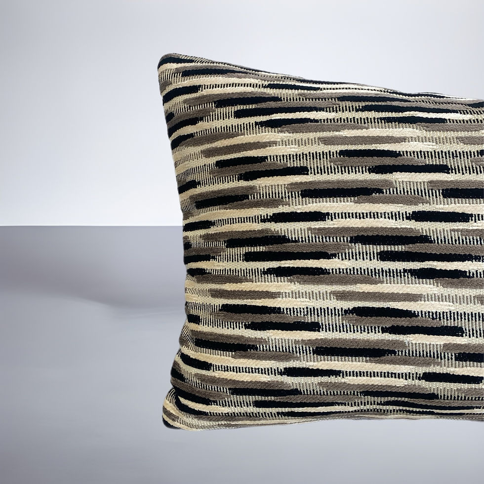 Down pillow with black, cream and grey for private jet, home and yacht