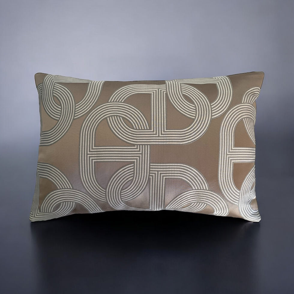 Hermes Circuit lumbar pillow with taupe velvet back
