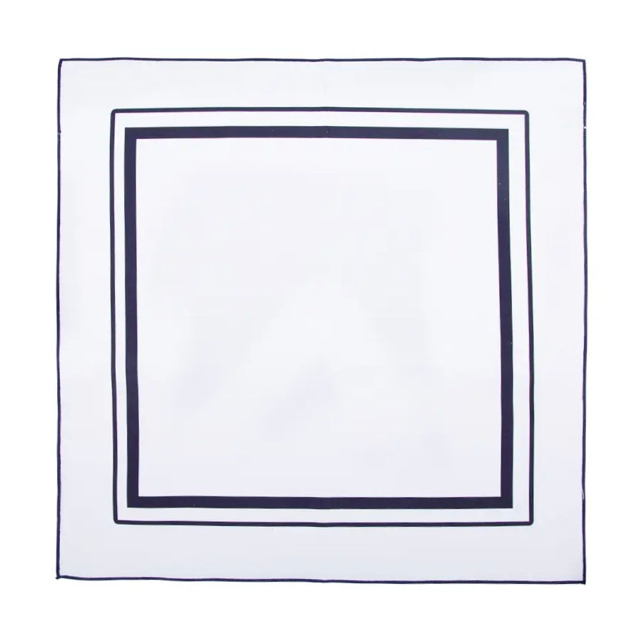 White linen napkins with navy blue accent for home interior, private jet, yacht