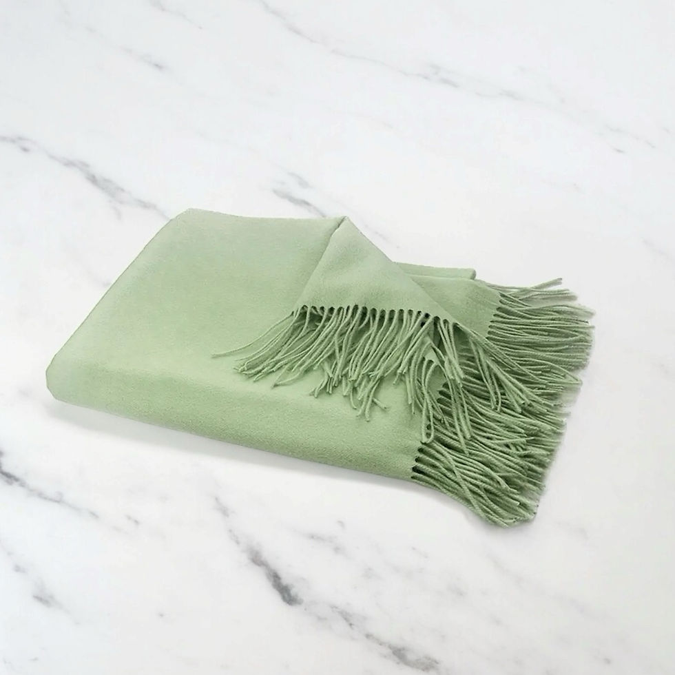 Soft Green Cashmere Throw Blanket