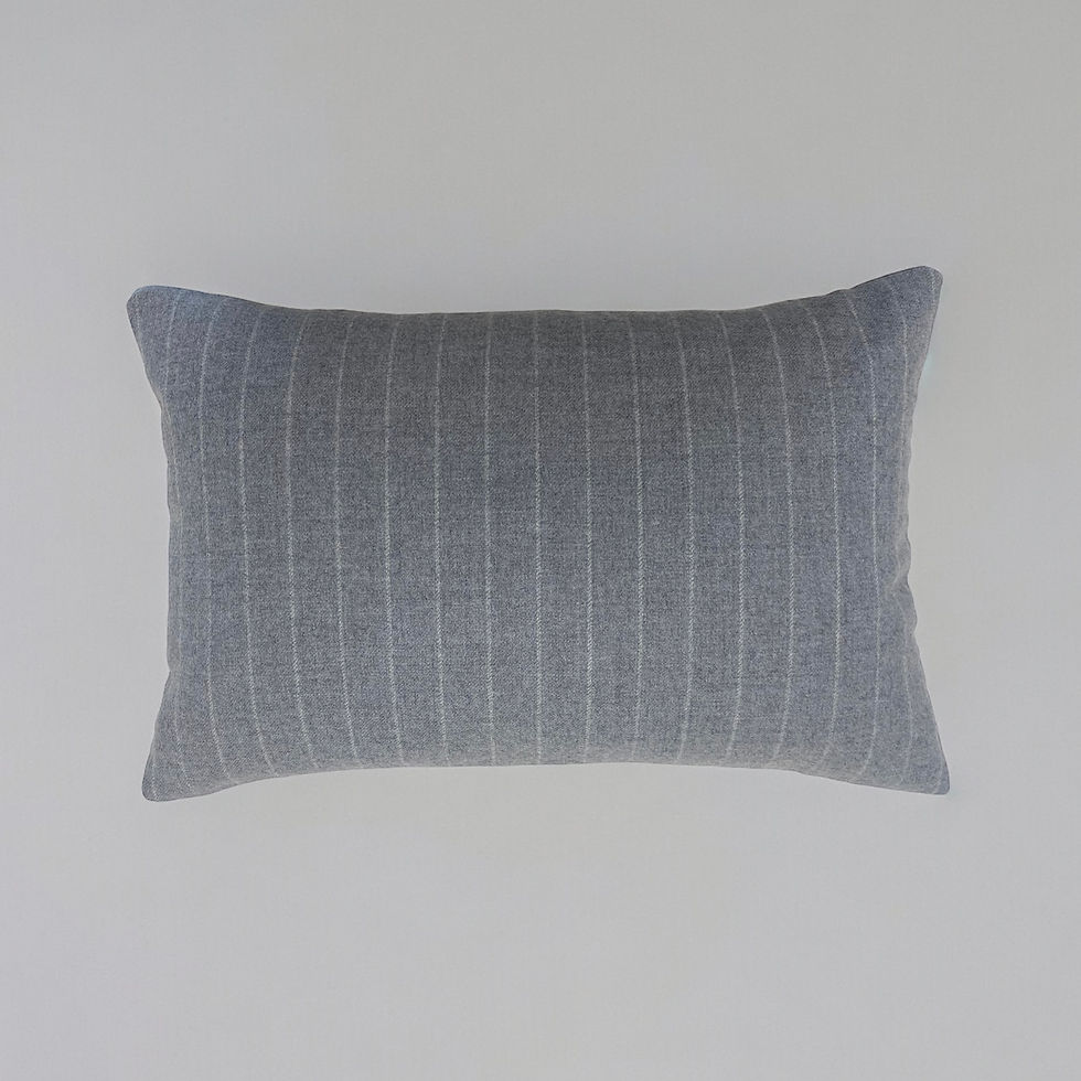 Set of 2: Pinstripe Wool Lumbar Pillow