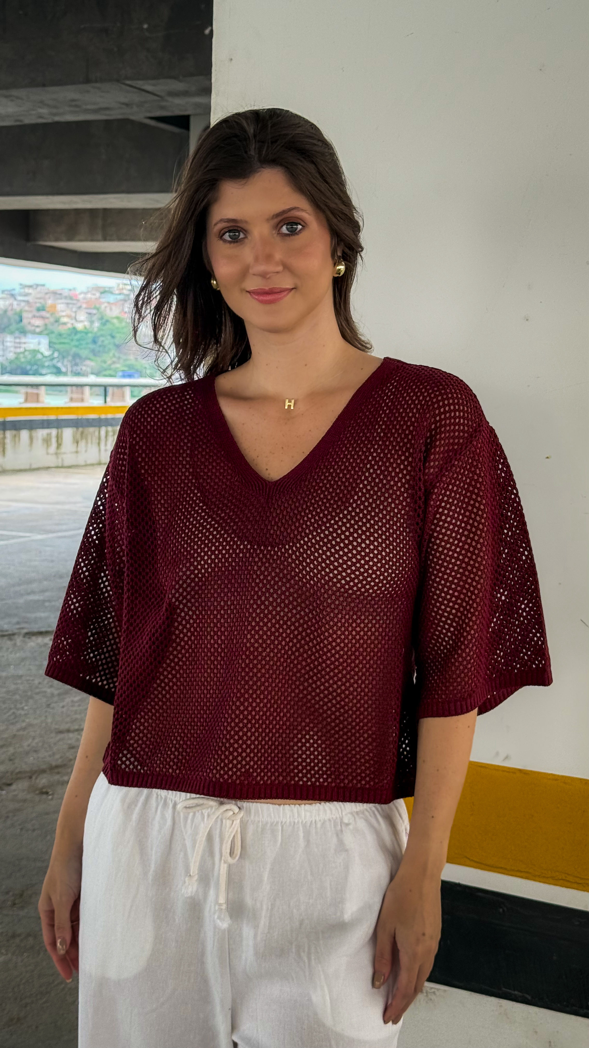 BLUSA CRIS VINHO