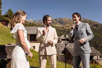 The couple and the officiant